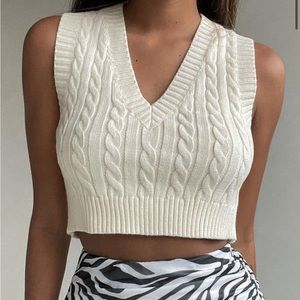 Princess polly Sydney cropped sweater vest-cream